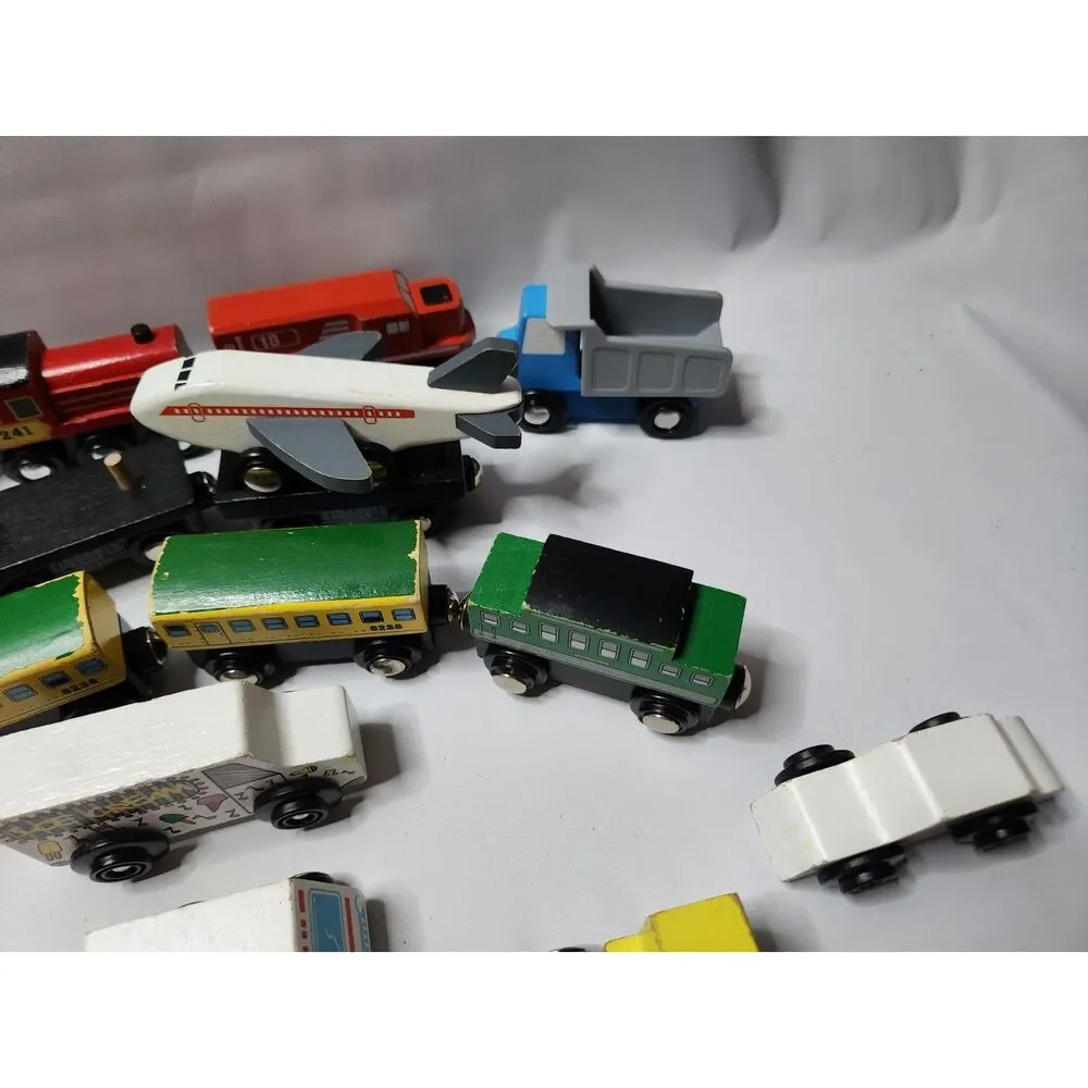 Mixed Wooden Train & Vehicle Lot – Melissa & Doug + Unbranded